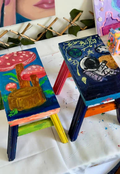 Paint & Sip on Stool Workshop(1.5hrs)