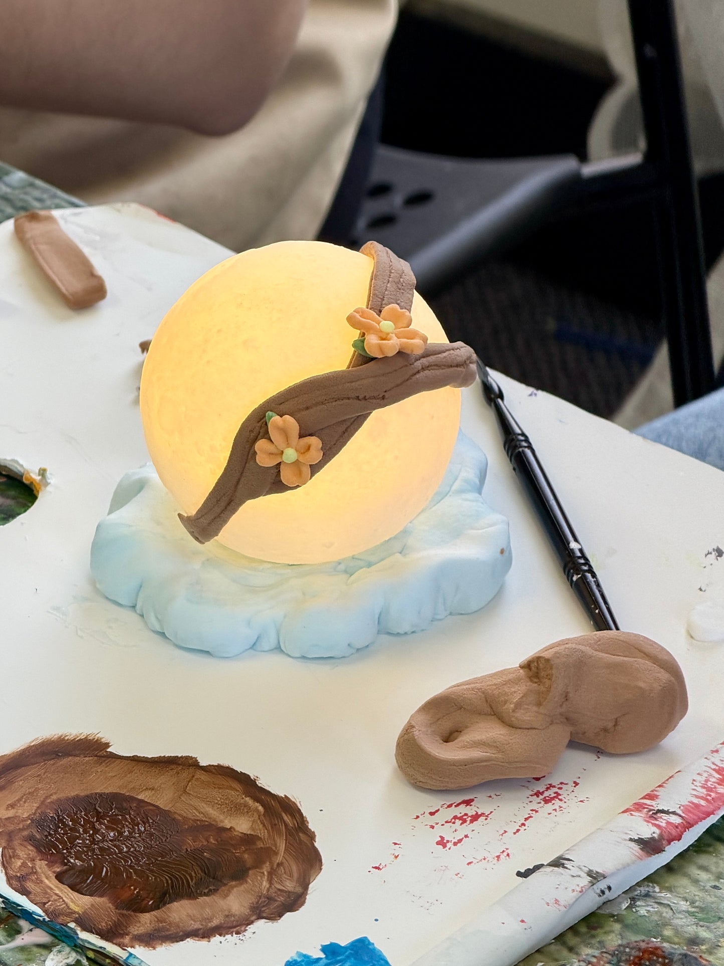 Moon Lamp &airdry clay(2hrs)