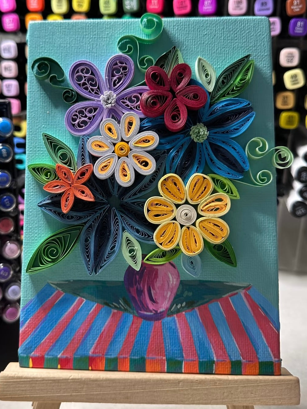Flower Paint and Sip: 3D Quilling and Acrylic Art Class（1.5hrs）